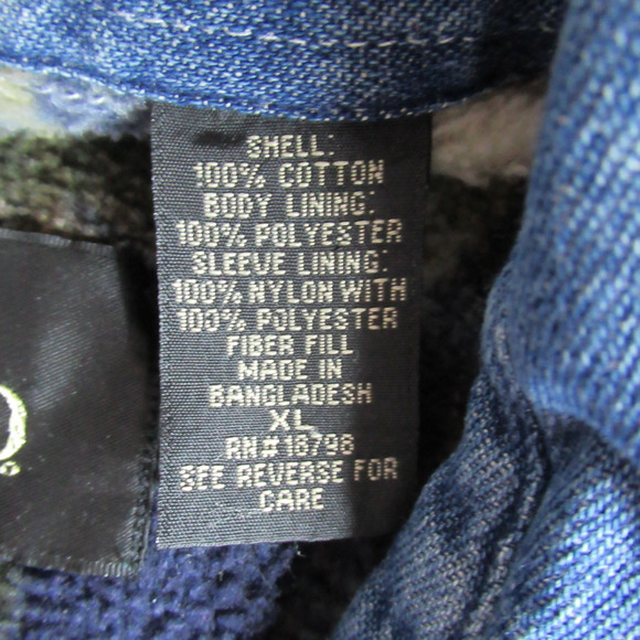 RedHead Jacket Mens Size XL Blue Denim Flannel Lined Shacket Cabincore Rancher - Picture 7 of 8